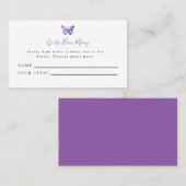 バタフライベイビーシャワー推測いくつのゲーム プレイスカード (正面/裏面)