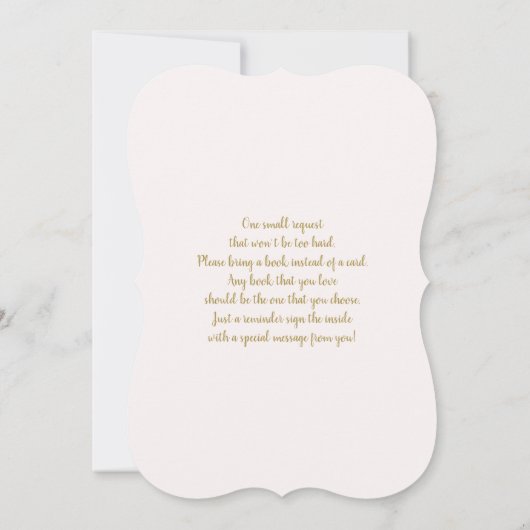 バタフライベビーイン開花ベビーシャワーガール 招待状 (裏面)