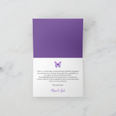 バタフライベビーシャワエレガントーパープルフローラ サンキューカード (内部)