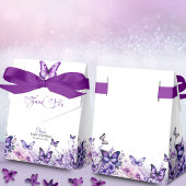 バタフライベビーシャワエレガントーパープルフローラ フェイバーボックス