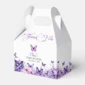バタフライベビーシャワエレガントーパープルフローラ フェイバーボックス (正面サイド)