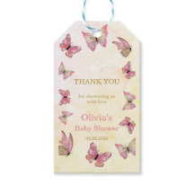 バタフライベビーシャワーありがとうギフトラベル