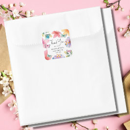 バタフライベビーシャワーありがとう スクエアシール