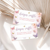 バタフライベビーシャワーおむつラッフルエンクロージャカード エンクロージャーカード