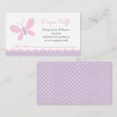 バタフライベビーシャワーおむつラッフルチケット エンクロージャーカード (正面/裏面)