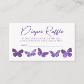 バタフライベビーシャワーおむつラッフル エンクロージャーカード (正面)