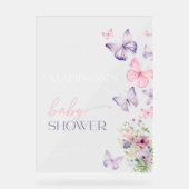 バタフライベビーシャワーアクリルウェルカムサイン アクリルサイン (正面)