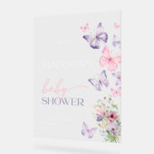 バタフライベビーシャワーアクリルウェルカムサイン アクリルサイン (傾斜)