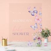 バタフライベビーシャワーアクリルウェルカムサイン アクリルサイン (ウェディング)