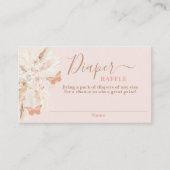 バタフライベビーシャワーガールおむつラッフルカード エンクロージャーカード (正面)