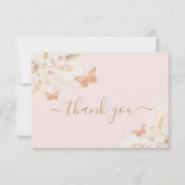 バタフライベビーシャワーガールサンキューカード サンキューカード (正面)