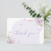 バタフライベビーシャワーガールフラットサンキューカード サンキューカード (スタンド正面)
