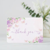 バタフライベビーシャワーガールフラットサンキューカード サンキューカード (スタンド正面)