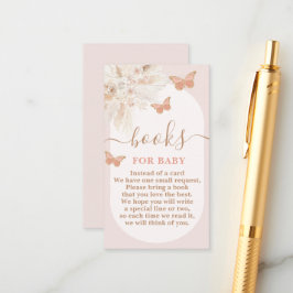 バタフライベビーシャワーガールブックベビー エンクロージャーカード