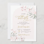 バタフライベビーシャワーガール招待状 招待状 (正面)