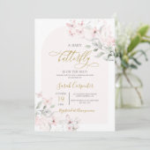 バタフライベビーシャワーガール招待状 招待状 (スタンド正面)