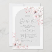 バタフライベビーシャワーガール招待状 招待状 (正面)