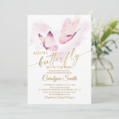バタフライベビーシャワーガール招待状 招待状 (スタンド正面)
