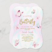 バタフライベビーシャワーガール招待状 招待状 (正面/裏面)