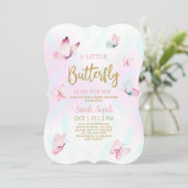バタフライベビーシャワーガール招待状 招待状 (スタンド正面)