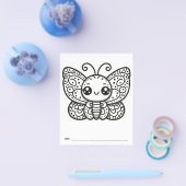 バタフライベビーシャワーキッズ活動カラーリングページ チラシ (シングル)