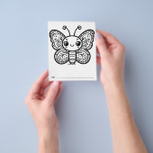 バタフライベビーシャワーキッズ活動カラーリングページ チラシ (手)