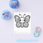 バタフライベビーシャワーキッズ活動カラーリングページ チラシ (シングル)