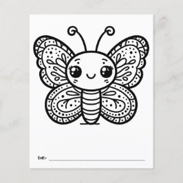 バタフライベビーシャワーキッズ活動カラーリングページ チラシ