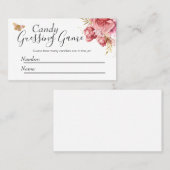 バタフライベビーシャワーキャンディ推測ゲーム 名刺 (正面/裏面)