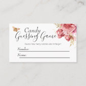 バタフライベビーシャワーキャンディ推測ゲーム 名刺 (正面)