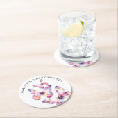 バタフライベビーシャワーコースター ラウンドペーパーコースター (インサイチュ)