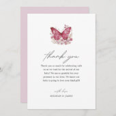 バタフライベビーシャワーサンキューカード サンキューカード (正面/裏面)