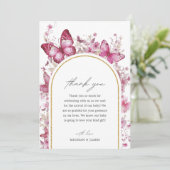 バタフライベビーシャワーサンキューカード サンキューカード (スタンド正面)