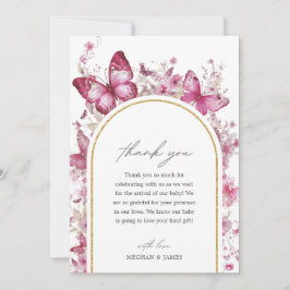 バタフライベビーシャワーサンキューカード サンキューカード