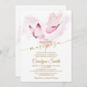 バタフライベビーシャワースペインの招待状 招待状 (正面/裏面)