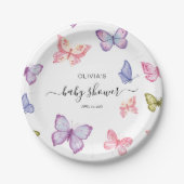 バタフライベビーシャワーデコル ペーパープレート (正面)