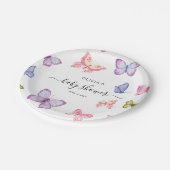 バタフライベビーシャワーデコル ペーパープレート (アングル)