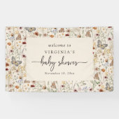 バタフライベビーシャワーバナー 横断幕 (横)