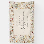 バタフライベビーシャワーバナー 横断幕 (縦)