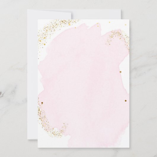 バタフライベビーシャワーパープルフローラピンクガール 招待状 (裏面)