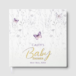 バタフライベビーシャワーパープルボホフローラ ゲストブック