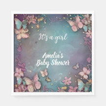 バタフライベビーシャワーパープル