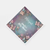 バタフライベビーシャワーパープル スタンダードランチョンナプキン (角)