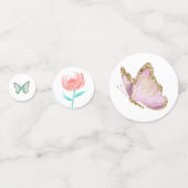 バタフライベビーシャワーフローラガーデン コンフェッティ (裏面)