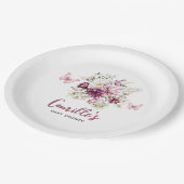 バタフライベビーシャワーフローラ ペーパープレート (アングル)