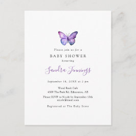 バタフライベビーシャワーミニマエレガントリストシンプル ポストカード