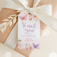 バタフライベビーシャワーメッセージカードガール