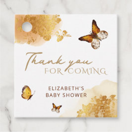 バタフライベビーシャワーメッセージカード フェイバータグ