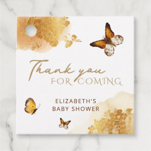 バタフライベビーシャワーメッセージカード フェイバータグ