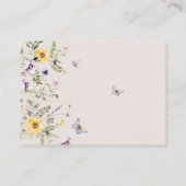 バタフライベビーシャワーワイルドフラワーおむつラッフル エンクロージャーカード (裏面)